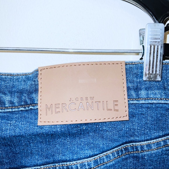 J. Crew Mercantile Medium Wash Raw Hem Denim Mini Skirt - Picture 6 of 8